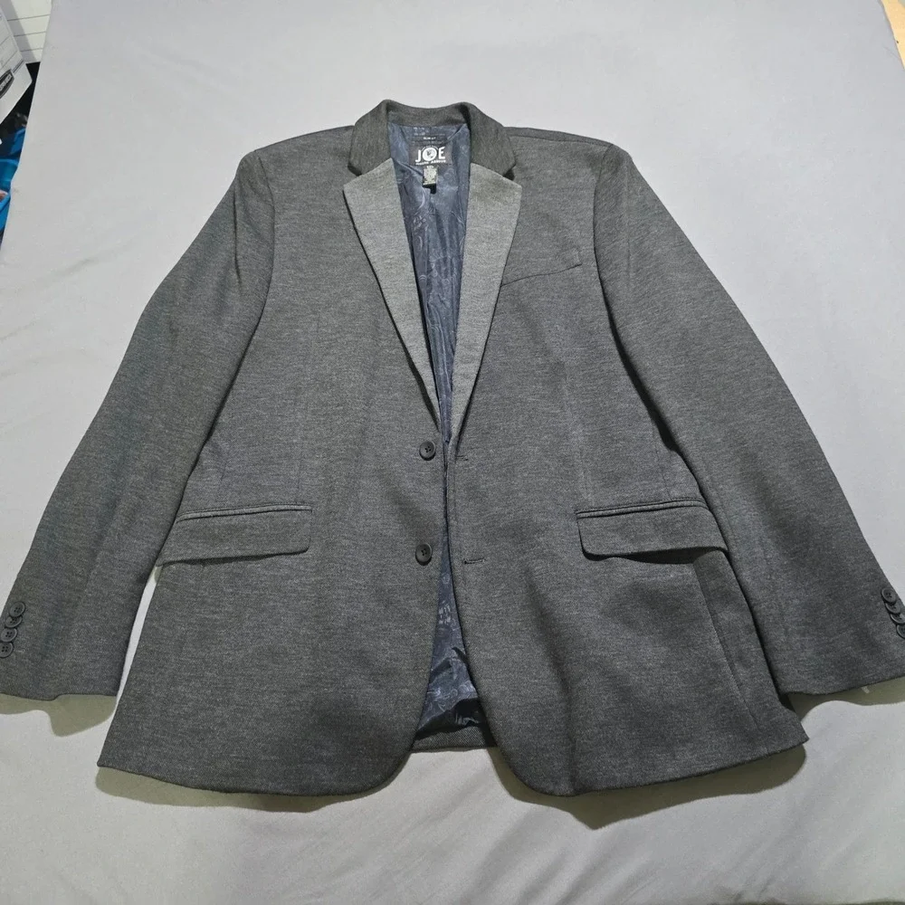 JOE Joseph Abboud Blazer Mens XXL Gray Slim Fit Knit Two Button Sport Coat